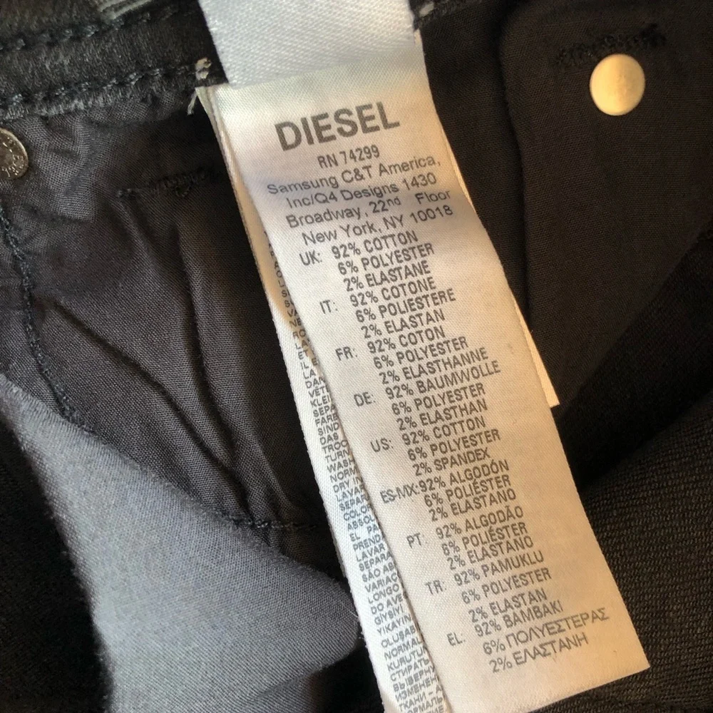 Diesel Industry Sleenker-J-N Slim Black Denim Jeans Pants Boys Kids Size 10Y